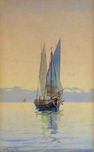 387 388 387 ΠΡΟΣΑΛΕΝΤΗΣ, Αἰμίλιος, 1859-1926. Καΐκι. Ὑδατογραφία σέ χαρτί, 425 x 270 mm.