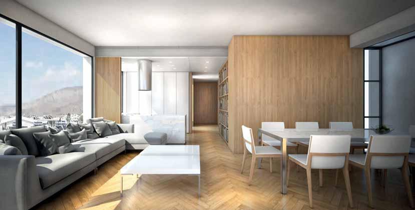 Maisonette Fourth floor & rooftop D 4,92 m 2 Μεζονέτα Τέταρτος όροφος & rooftop The unique aesthetic rooftop maisonette consists of a large living room, a dining room and an open-plan kitchen.