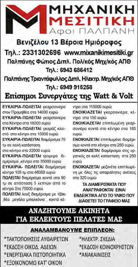 18 www.laosnews.gr ΤΡΙΤΗ 27 ΝΟΕΜΒΡΙΟΥ 2018 ΠΩΛΗΣΕΙΣ ΕΠΙΛΕΓΜΕΝΩΝ ΔΙΑΜΕΡΙΣΜΑΤΩΝ ΠΙΕΡΙΩΝ 2ΔΣ-Κ πάρκιγκ, καινουριο 75000 ΑΓ.ΑΝΑΡΓΥΡΟΙ 3ος 95 τ.μ διαμπερές 45000 Μ.ΑΛΕΞΑΝΔΡΟΥ 45 τ.μ 20ετιας επαγ.