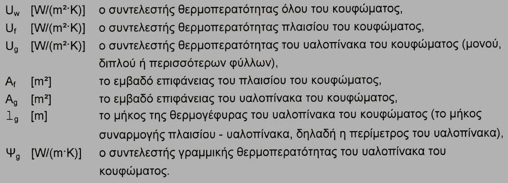 5. ΘΕΡΜΟΜΟΝΩΤΙΚΗ ΕΠΑΡΚΕΙΑ / ΘΕΡΜΟΓΕΦΥΡΕς Θερμ. επάρκεια (U αδιαφανών στοιχείων). 5.1.