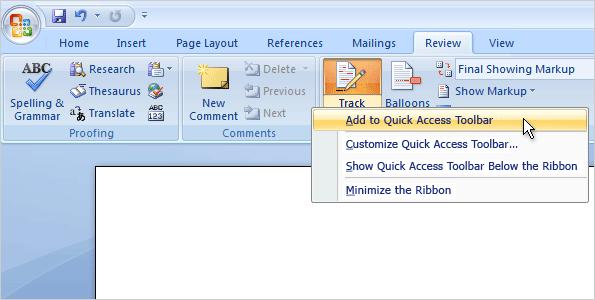 ΠΧ Γρήγορη Πρόσβαση Ακριβώς επάνω από τις καρτέλες βρίσκεται ένα σύνολο εντολές στις οποίες απαιτείται άμεση πρόσβαση οργανωμένες σε μία γραμμή η οποία καλείται Quick Access Toolbar (γραμμή γρήγορης