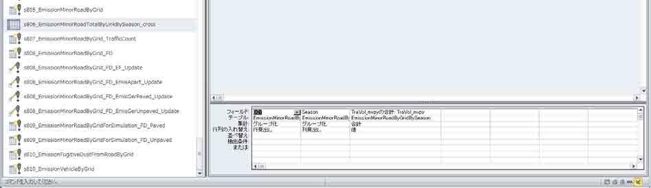 S806_EmissionMinorRoadTotalByLinkBySeason_cross Query-д grid болон улирал тус бүрээр сонгон тусд нь хүснэгт болгож зорчих хэмжээг тооцоолох.