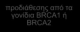 προδιάθεσης από τα γονίδια BRCA1 ή BRCA2 οικογενή αδενωματώδη πολυποδίαση (APC γονίδιο)