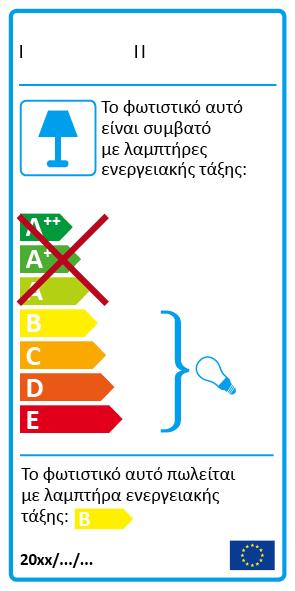 2. ΕΤΙΚΕΤΑ ΓΙΑ ΦΩΤΙΣΤΙΚΑ ΠΟΥ ΕΚΤΙΘΕΝΤΑΙ ΣΕ ΣΗΜΕΙΟ ΠΩΛΗΣΗΣ 1) Η ετικέτα είναι στην ανάλογη γλώσσα και όπως απεικονίζεται ακολούθως ή στις παραλλαγές υπό τα σημεία 2) και 3).