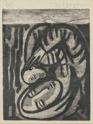 516 516 ΘΕΟΔΩΡΟΠΟΥΛΟΣ, Ἄγγελος. Σαντορίνη I. [1945-48]. Βελονογραφία, 240 x 340 mm.
