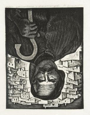 522 523 522 ΜΟΣΧΟΣ, Γιῶργος. Γέρος Σκυριανός. 1939. Ξυλογραφία σέ ὄρθιο ξύλο, 286 x 217 mm.