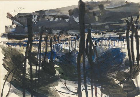 447 ΒΑΣΙΛΕΙΟΥ, Σπύρος, π. 1902-1985. Δέντρα. Ὑδατογραφία σέ χαρτί, 250 x 360 mm.
