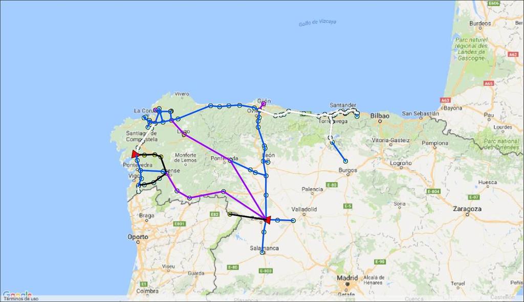 58 CAPÍTULO 5. VALIDACIÓN 5.3. Rede de gas galega Figura 5.5: Representación da rede de gas galega na interface de GANESO.