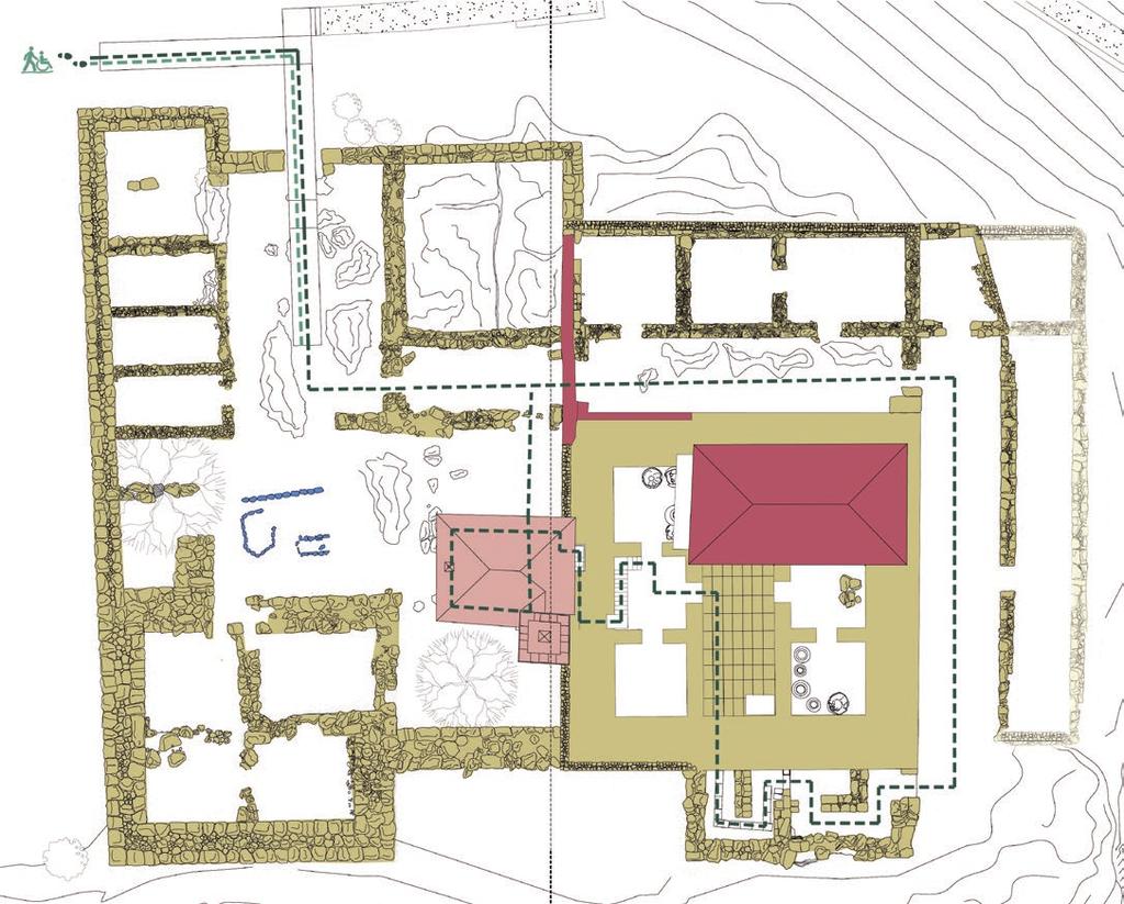 3 1 Κάτοψη του Νεκρομαντείου, όπου διακρίνονται οι διάφορες οικοδομικές φάσεις στο χώρο διαχρονικά.