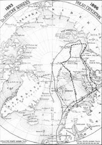 Η διαδρομή του παρασυρμένου από τους πάγους Fam καιτοταξίδιμε έλκηθρα των Nansen- Johansen απέδειξαν με βεβαιότητα ότι δεν υπήρχαν σημαντικές τμήματα στεριάς μεταξύ των ευρασιατικών ηπείρων και του