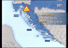 visokog tlaka (Sibirska anticiklona), a nad srednjim Mediteranom (Jonsko, Egejsko