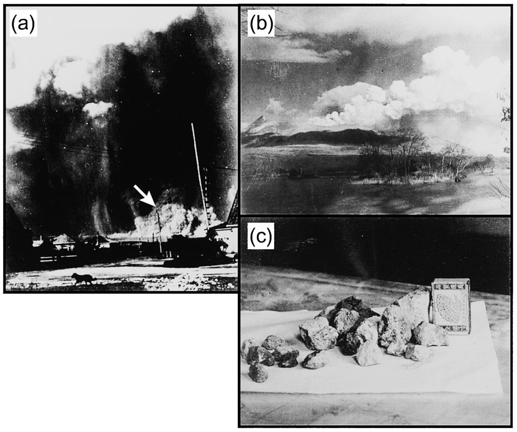 132 } ~ Fig.,. Photographs of the +3., Hokkaido-Komagatake eruption (Mori Meteorological Observatory, +3..).