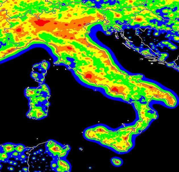 Satellite imaging + modelling (Cinzano at al.