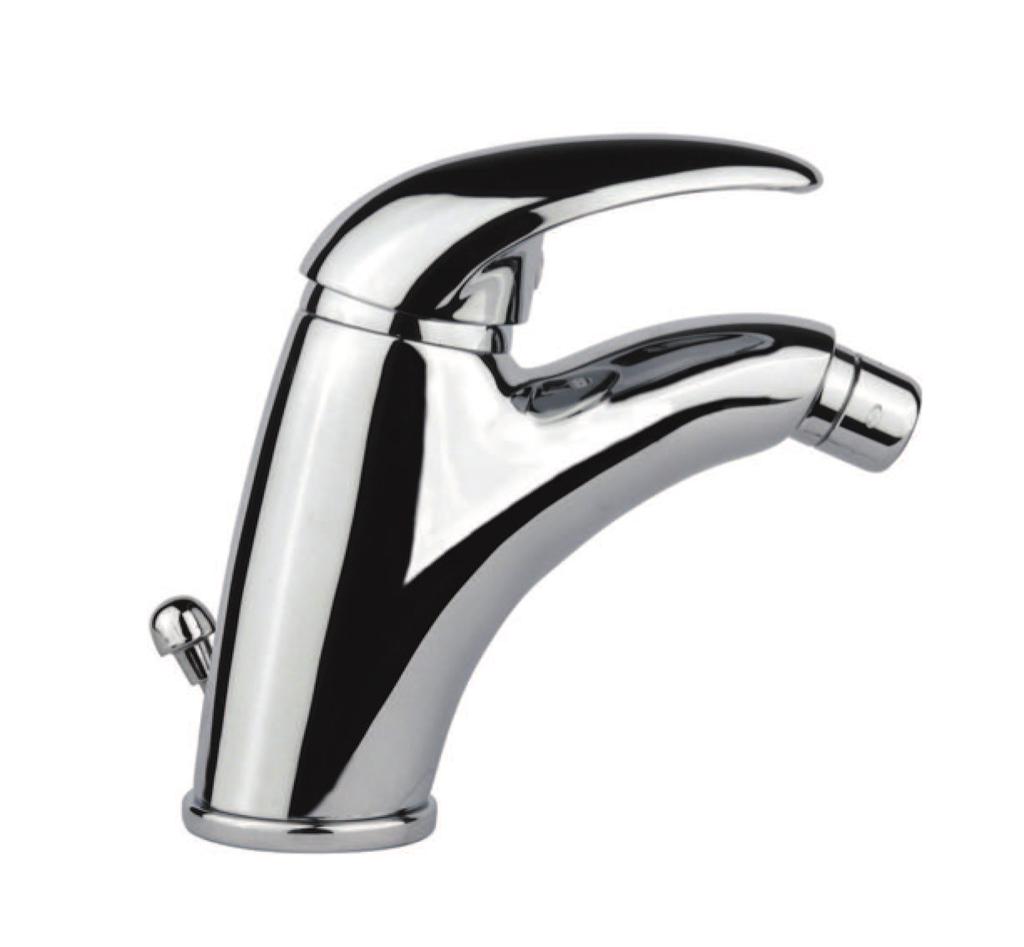 art. 43 CR 2243 Miscelatore lavabo leva laterale, canna gonfiata cm 13, scarico aut 1 1/4, flex cm 35 One hole basin mixer, side lever, 13 cm high spout, 1 1/4 automatic