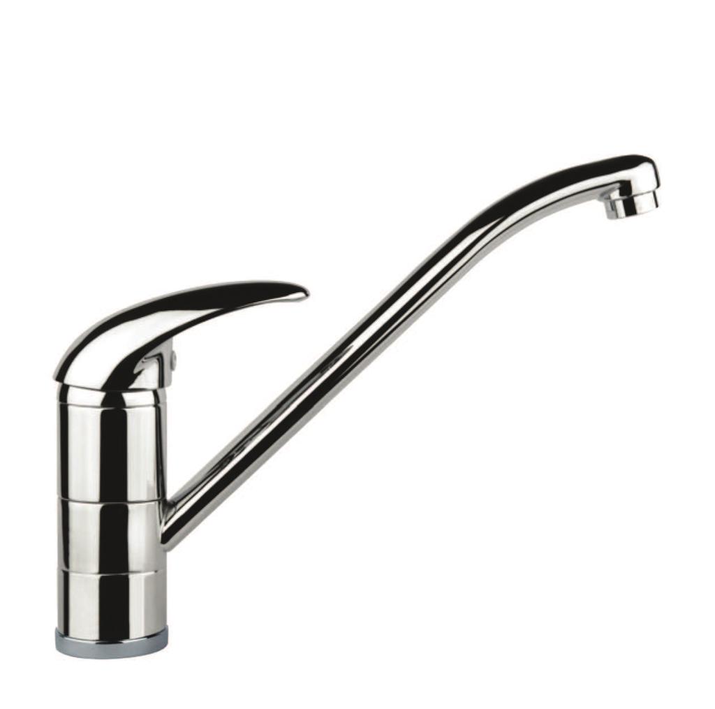 art. 43 CR 4318 Miscelatore lavello leva laterale, canna gonfiata, flex cm 35 One hole sink mixer, side lever, high spout, flex cm 35 Mitigeur évier, manette latérale, bec gonflé, flexibles cm 35 35