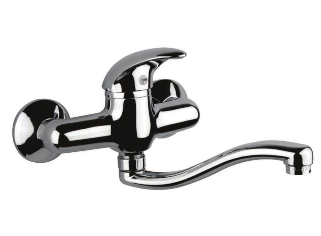 art. 43 CR 4240 Miscelatore lavello a muro, canna L Wall sink mixer, L-spout Mitigeur évier mural avec bec L art.