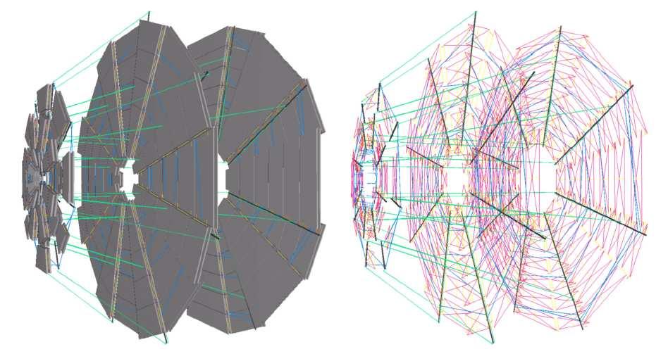 projective system. (a) (b) Figure 2.25: Principle of the alignment of the ATLAS muon spectrometer. Left: Barrel, Right: EndCups 2.4.3.