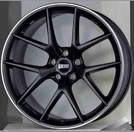 9,0 x 20 5/108 5/112 5/114,3 5/120 BBS CI-R schwarz seidenmatt (Rand poliert) Bestellnr.
