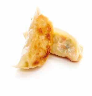 GYOZA YASAI Japanese dumplings, filled with vegetables steamed grilled Ingredients Filling 70%: white cabbage, radish, carrot, chive, spring onion, ginger, onion, sugar, corn flour, SESAME oil, WHEAT