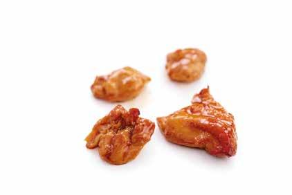 PUCHI TORI Pieces of chicken leg, marinated in a sweet soy sauce, cooked Ingredients Conservation Chicken leg meat marinated and cooked 80% (Chicken meat without skin (81%), water, sweet SOY sauce