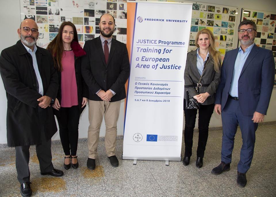 Τριήμερο Σεμινάριο του ΚΔΕΟΔ & του Πανεπιστημίου Frederick Ο Γενικός Κανονισμός Δεδομένων Προσωπικού Χαρακτήρα Στο πλαίσιο του προγράμματος JUSTICE Training for a European Area of Justice, που