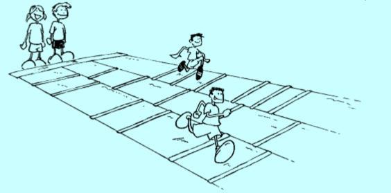 Σκοπός: Η βελτίωση στην ακρίβεια των επαφών Εκπαιδευτική κάρτα 10 Προτεινόμενη δραστηριότητα: Οι αθλητές τρέχουν σε διαδρόμους όπου κάθετες μπάρες ορίζουν «σκάλα» διαφορετικού μήκους διασκελισμών.