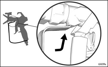 Διαδικασία εκτόνωσης πίεσης, σελίδα 5. 2. Αποσυνδέστε τον ελαστικό σωλήνα υγρού από το πιστόλι στο στροφέα (7). 3.
