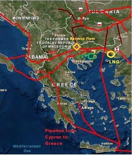 Δυνατότητα να γίνει η Ελλάδα κόμβος φυσικού αερίου Αγωγός TAP (10-20 bcma) Αγωγός IGB (3-5 bcma) EastMed (8 bcma) Αγωγός
