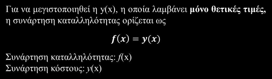 Μετασχηματισμός αντικειμενικής συνάρτησης σε συνάρτηση