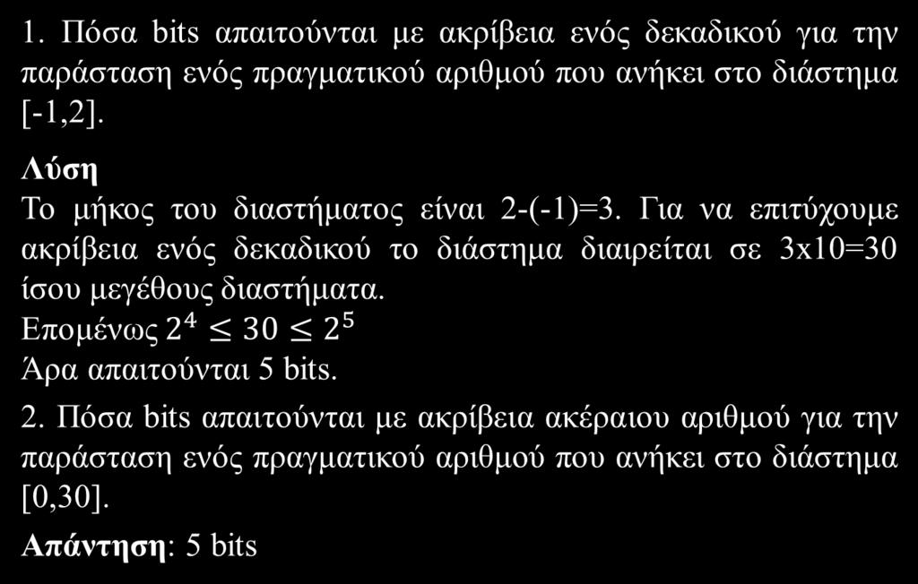 Παραδείγματα κωδικοποίησης δεκαδικού