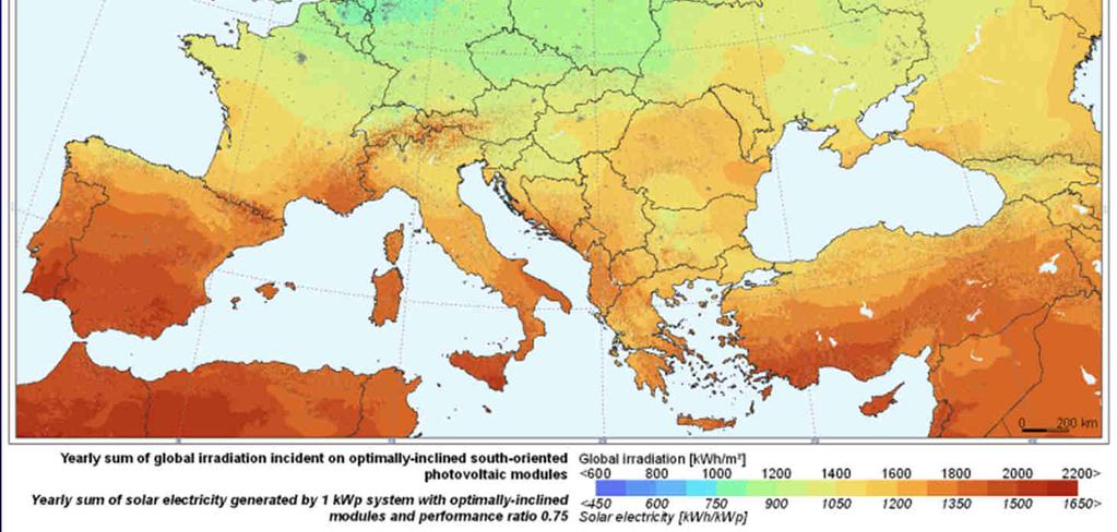 ακτινοβολία (kwh/m 2 ) &