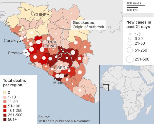 Στη Δυτ. Αφρική τουλάχιστον 5.177 άνθρωποι έχασαν τη ζωή τους μέσα σε έναν χρόνο (2014).