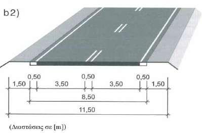 Σε περιπτώσεις μεγάλου κυκλοφοριακού φόρτου, δύναται να προταθεί πρόσθετη λωρίδα προσπέρασης. Λόγω της χρήσης τους σε δίκτυα όπου διανύονται μεσαίες αποστάσεις, συνίσταται ταχύτητα μελέτης 90 km/h.