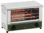 Σαλαμάνδρες - Φρυγανιέρες Ηλεκτρικός φούρνος grill BAR 1000 010.0425 298 Παραγωγή: 150 φέτες/ώρα Eσωτερικές διαστάσεις: 350 χ 240 mm Φουρνάκι με χρονοδιακόπτη 15 λεπτών.
