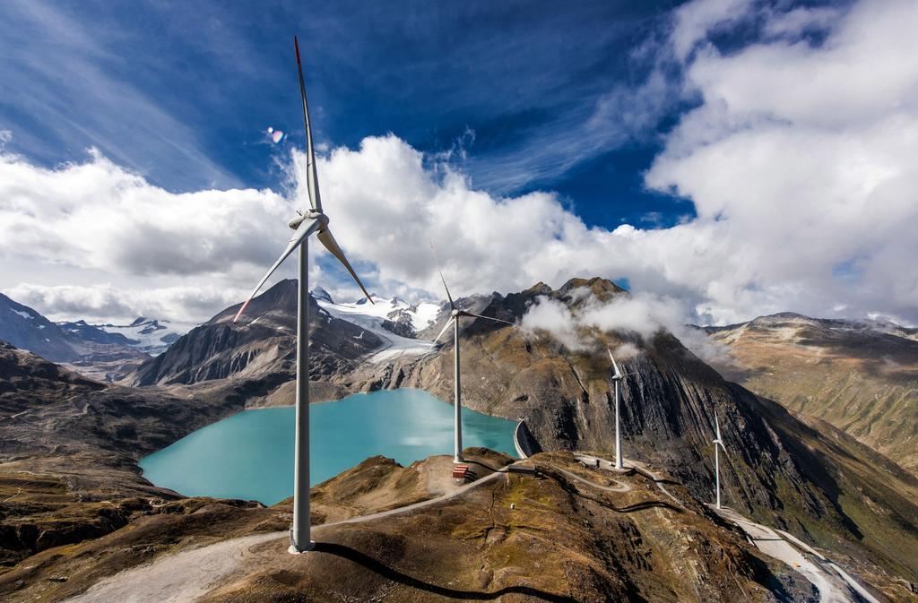 Αιολική ενέργεια Τεχνολογία: Αιολικά πάρκα σε µεγάλο υψόµετρο Αιολικό Πάρκο Gries, Ελβετία Υψόµετρο : 2500m