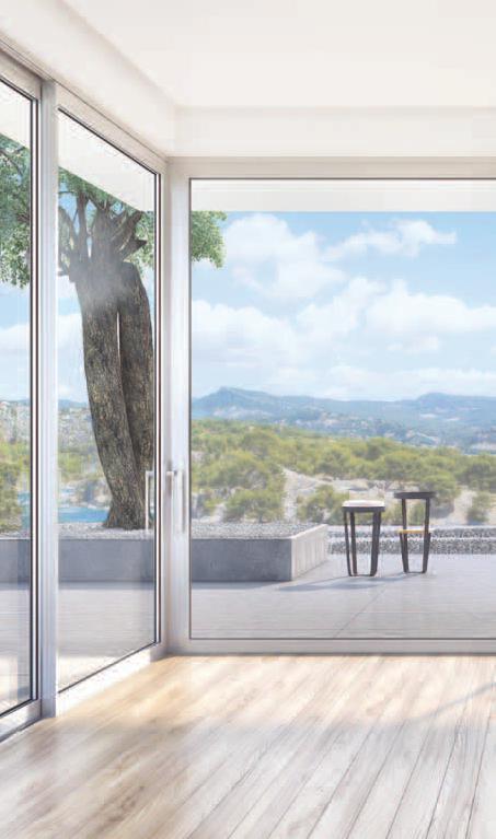 Παράλληλα, διακρίνεται για το εκλεπτισµένο και σύγχρονο σχεδιασµό του, ο οποίος χαρακτηρίζεται από την λεπτή επαλληλία του και από τον λειτουργικό χαµηλό οδηγό για ανασυρώµενα και συρόµενα κουφώµατα.
