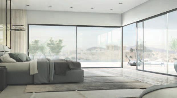 / Minimum visible interlock width of only 39 mm so as to maximize visibility and natural lighting. / Safety and increased burglar resistance thanks to the concealed locking points.