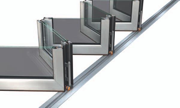 / Τhe vent is supported on the top guide (top-hung typology). / Rolling hinges with heavy-duty rolls.