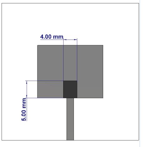 Για το άνοιγμα σχισμής στο patch element, δημιουργούμε πρώτα ένα Brick με διαστάσεις όπως φαίνονται παρακάτω.