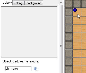 Ήχος Παρασκηνίου Μπορούμε να προσθέσουμε και ήχο παρασκηνίου στο παιχνίδι μας. 1) Αρχικά προσθέστε έναν ήχο όπως κάνατε παραπάνω (π.χ. το αρχείο ήχου music.mid).
