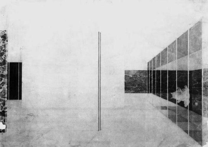 Dimitris Hartonas Interpretation & Paradigm in Architectural Meta-Theory 97 Προοπτικό Σχέδιο του Barcelona Pavilion.