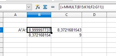 Άρα το γινόμενο Α Τ Α θα έχει διάσταση: (x0) x (0x) =(,) excel: O ανάστροφος υπολογίζεται με την