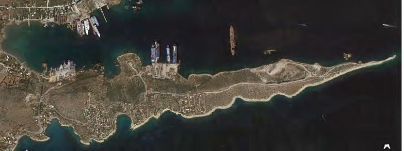ΝΑΥΠΗΓΕΙΟ ΝΑΥΠΗΓΕΙΟ ΤΥΜΒΟΣ ΛΑΤΟΜΕΙΟ ΝΑΥΤΙΚΑ ΟΧΥΡΑ ΟΙΚΙΣΜΟΣ ΟΙΚΙΣΜΟΣ ΟΙΚΙΣΜΟΣ Εικ. 13. Οι ανθρωπογενείς επεμβάσεις και εγκαταστάσεις στην Κυνόσουρα.