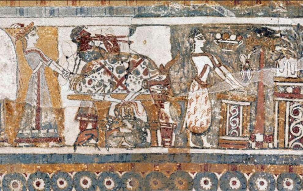 13. Η παράσταση της εμπρόσθιας όψης της σαρκοφάγου της Αγίας