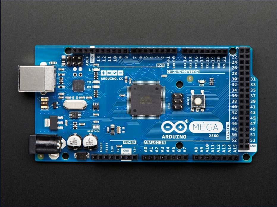 Arduino Mega2560 Χαρακτηριστικά : Επεξεργαστής Atmega2560 16MHz 8 kb μνήμη RAM 256 kb μνήμη