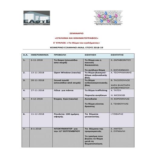 Ελλάδας 6-11-2018 Ημερίδα του Δικηγορικού Συλλόγου Αθηνών και της Ένωσης Εισαγγελέων Ελλάδος με θέμα: «Υπό όρο απόλυση καταδίκων» Χαιρετισμό στην ημερίδα που συνδιοργάνωσαν ο Δικηγορικός Σύλλογος