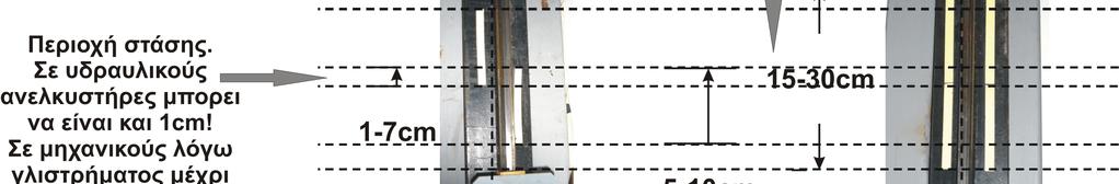Στους µηχανικούς µιας ταχύτητας, η εντολή για σταµάτηµα κατά την κίνηση δίνεται στους µαγνήτες αλλαγής ταχύτητας. Με τον παραπάνω τρόπο εξασφαλίζεται η ισοστάθµιση όταν έχουµε γλίστρηµα στον θάλαµο.