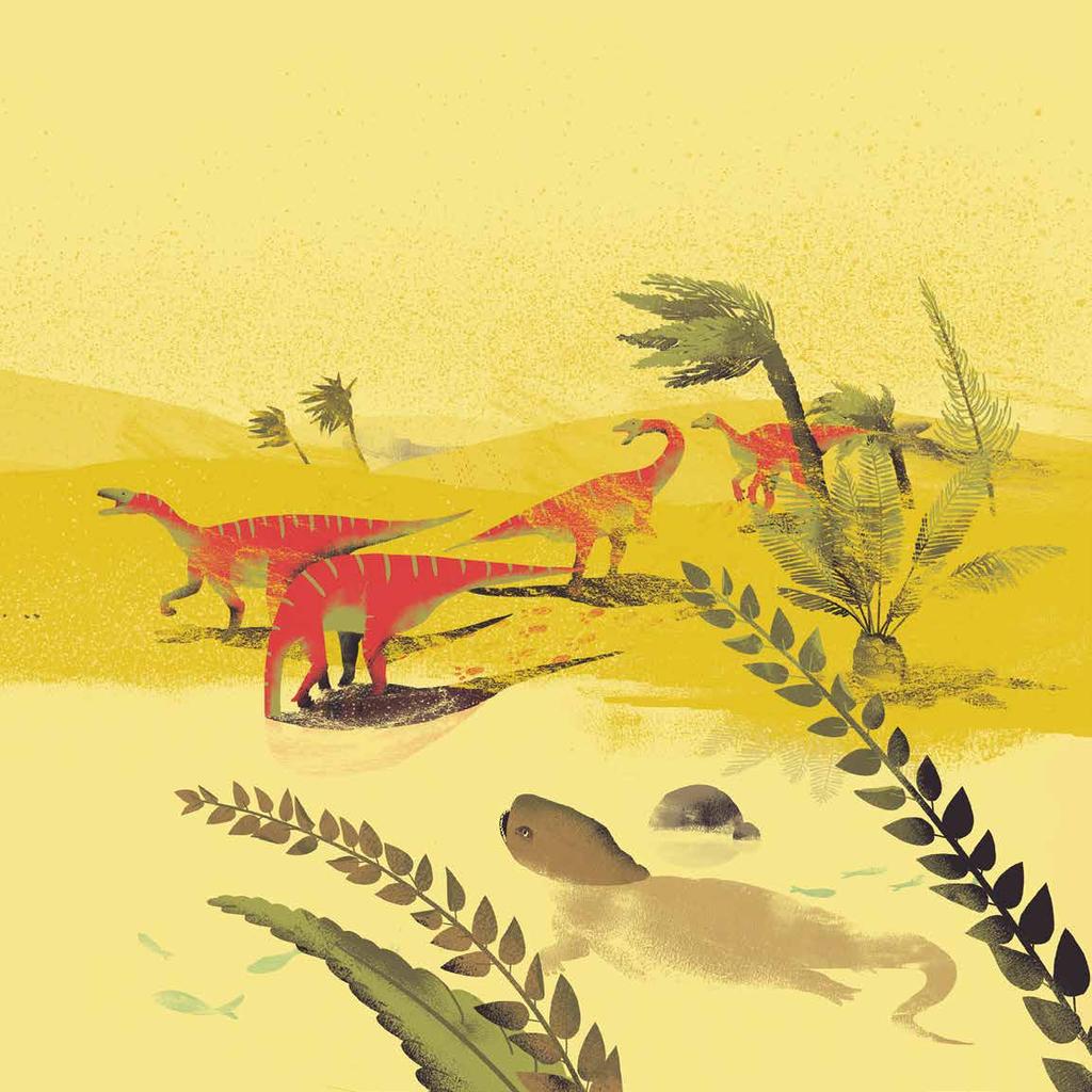Βρισκόμαστε 210 εκατομμύρια χρόνια πριν. Στη μέση της ερήμου, μια αγέλη από φυτοφάγους Πλατεόσαυρους είναι συγκεντρωμένη γύρω από μια λίμνη για να δροσιστεί απ τον καυτό ήλιο.