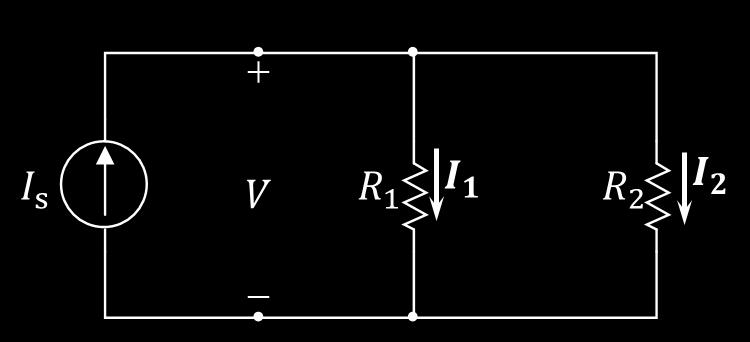 Διαιρέτης ρεύματος (Current divider) Το κύκλωμα διαιρέτη ρεύματος (current-divider circuit) αποτελείται από δύο αντιστάσεις συνδεμένες παράλληλα στα άκρα μιας πηγής ρεύματος.