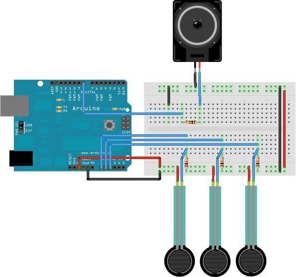 ΜΟΥΣΙΚΗ ΚΑΙ ARDUINO - ΠΑΡΑΔΕΙΓΜΑΤΑ Υλικά: - Arduino - Ηχείο 8 ohm - 3 αντιστάσεις